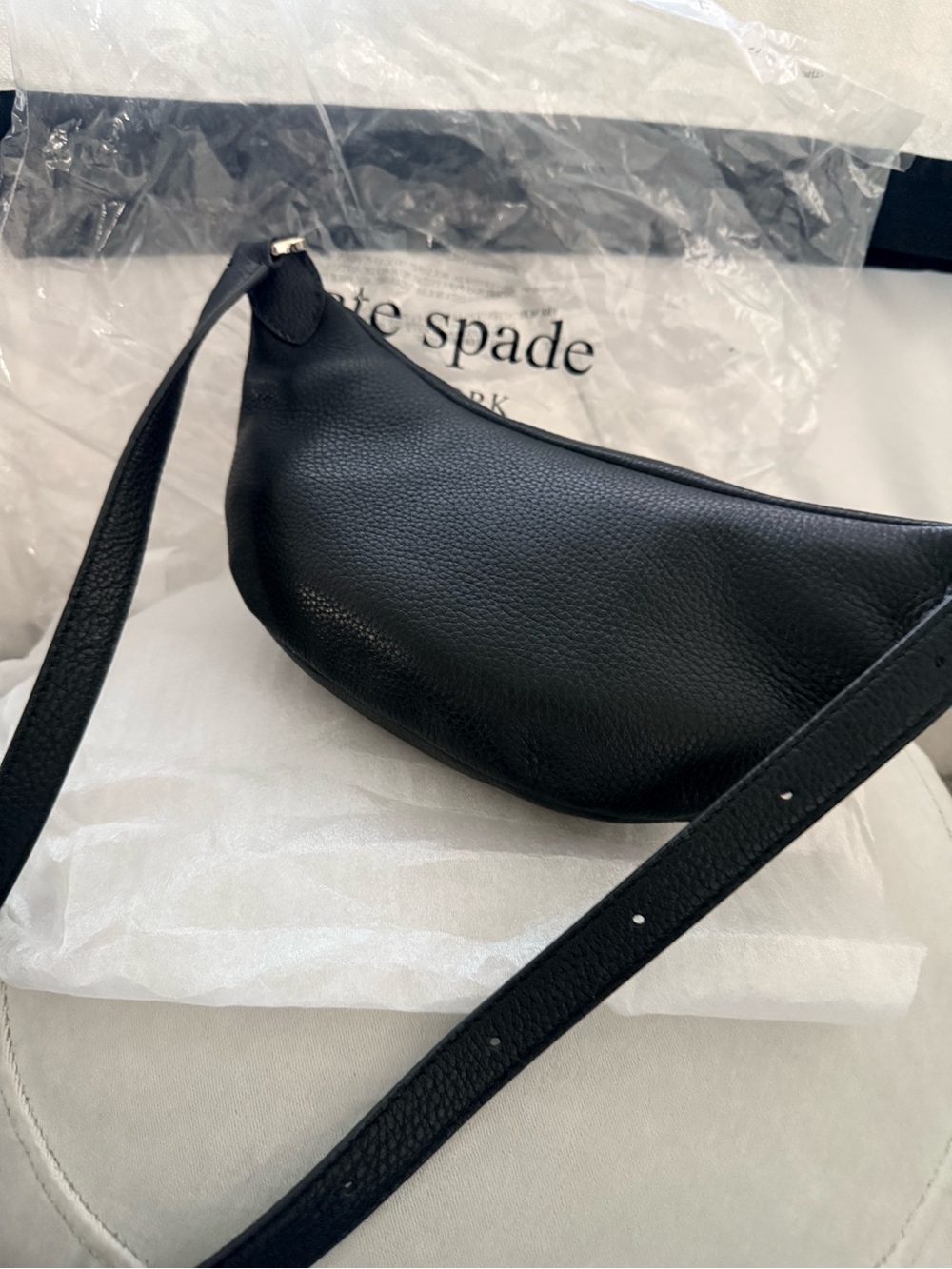 kate spade Black Leather Crossbody Belt Bag with Gold Hardware - Picture 8 of 14